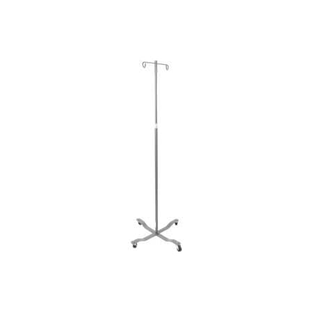 Drive Medical Drive Medical 13033SV Economy Removable Top IV Pole, Silver Vein, 2 Hook, 40"- 82" Height 13033SV